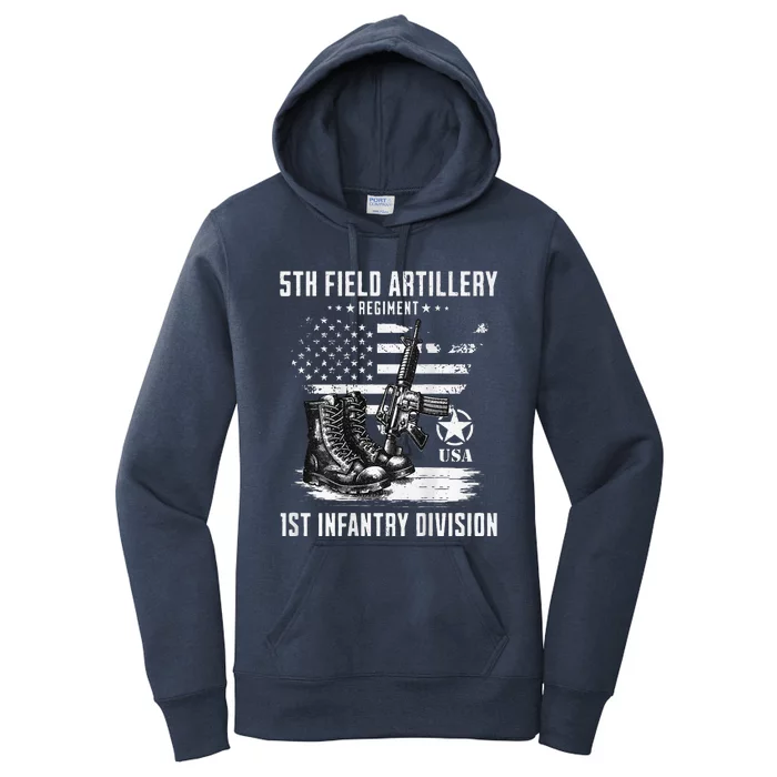 5th Field Artillery Regiment Veteran Military Distressed Women's Pullover Hoodie