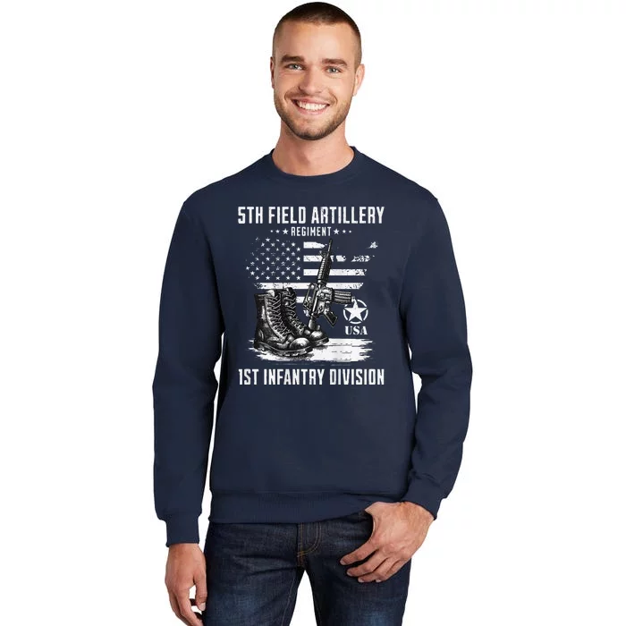 5th Field Artillery Regiment Veteran Military Distressed Tall Sweatshirt