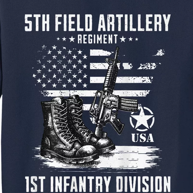 5th Field Artillery Regiment Veteran Military Distressed Tall Sweatshirt