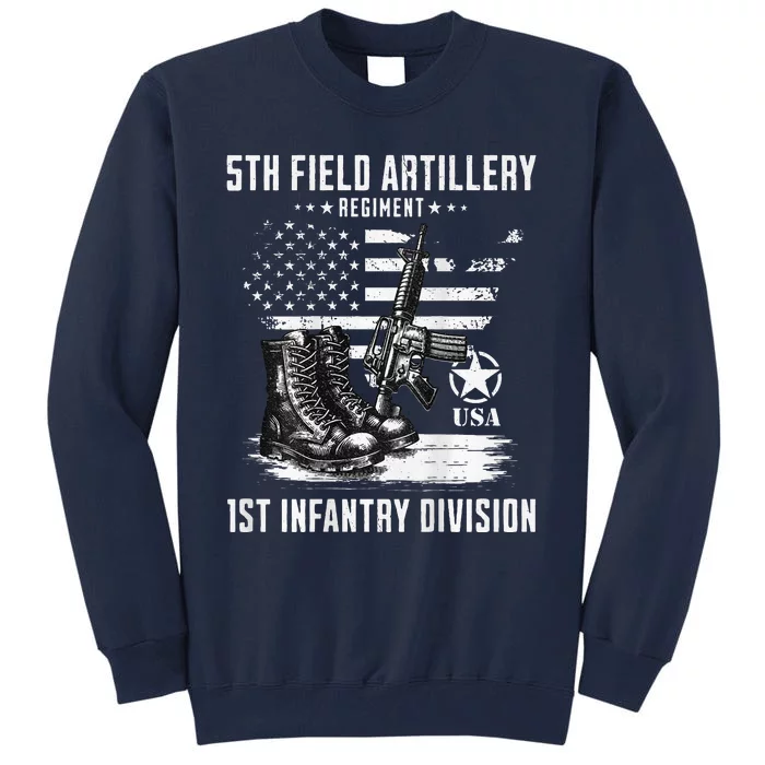 5th Field Artillery Regiment Veteran Military Distressed Tall Sweatshirt