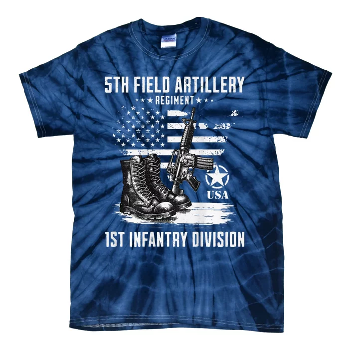 5th Field Artillery Regiment Veteran Military Distressed Tie-Dye T-Shirt