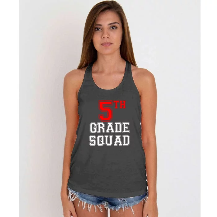 5th Fifth Grade Squad Back To School Teacher Gift Women's Knotted Racerback Tank