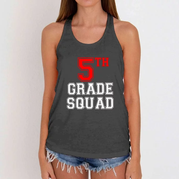 5th Fifth Grade Squad Back To School Teacher Gift Women's Knotted Racerback Tank