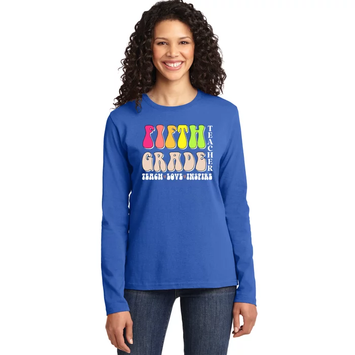 5Th Fifth Grade Teacher Back To School Or Appreciation Week Cute Gift Ladies Long Sleeve Shirt