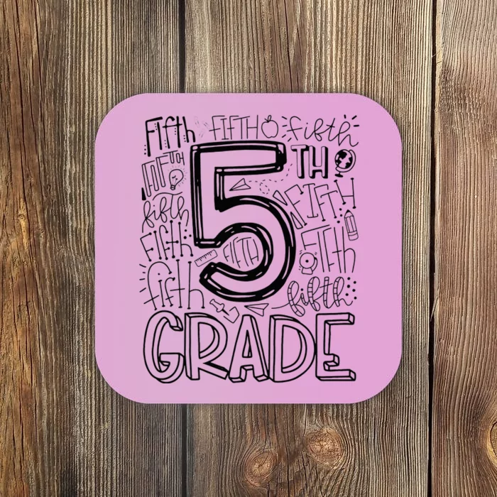 5th Fifth Grade Typography Team Teacher Back To School Coaster