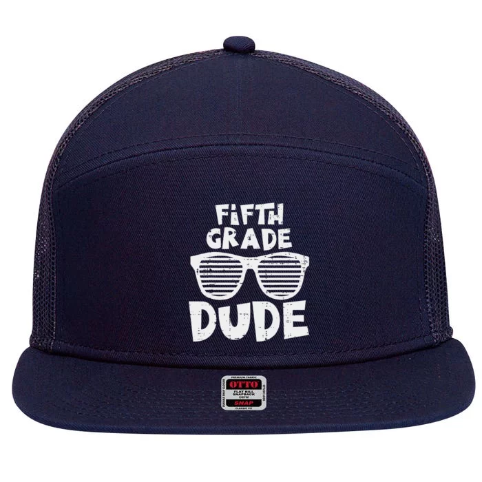 5th Fifth Grade Dude Back To School First Day Of School 7 Panel Mesh Trucker Snapback Hat