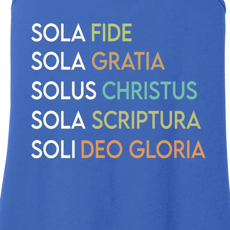 5 Five Solas Of The Reformation Theology Christian Church Gift Ladies Essential Tank