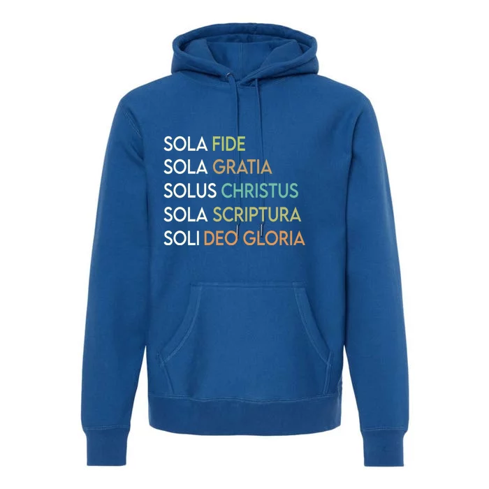 5 Five Solas Of The Reformation Theology Christian Church Gift Premium Hoodie