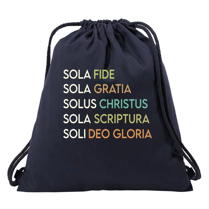 5 Five Solas Of The Reformation Theology Christian Church Gift Drawstring Bag