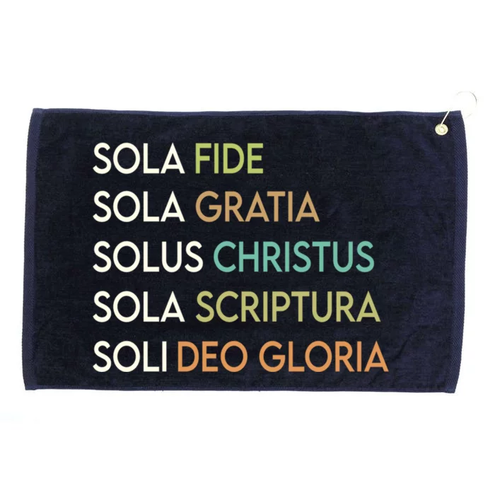 5 Five Solas Of The Reformation Theology Christian Church Gift Grommeted Golf Towel