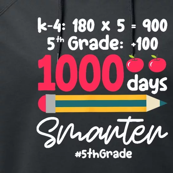 5th Grade 1000 Days Smarter Fifth Grade Student 1000th Day Performance Fleece Hoodie