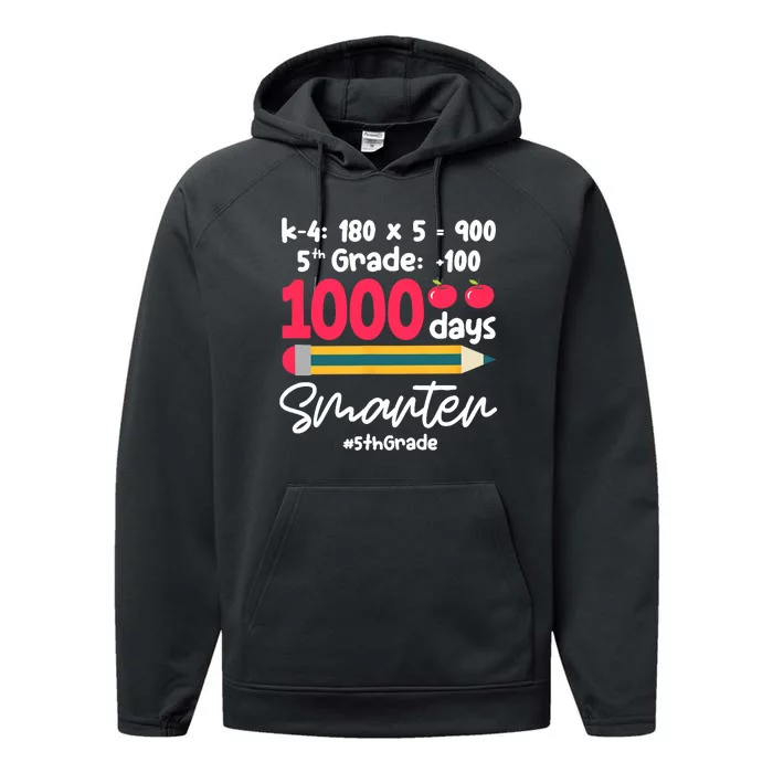 5th Grade 1000 Days Smarter Fifth Grade Student 1000th Day Performance Fleece Hoodie