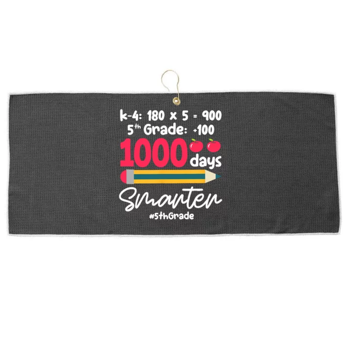 5th Grade 1000 Days Smarter Fifth Grade Student 1000th Day Large Microfiber Waffle Golf Towel