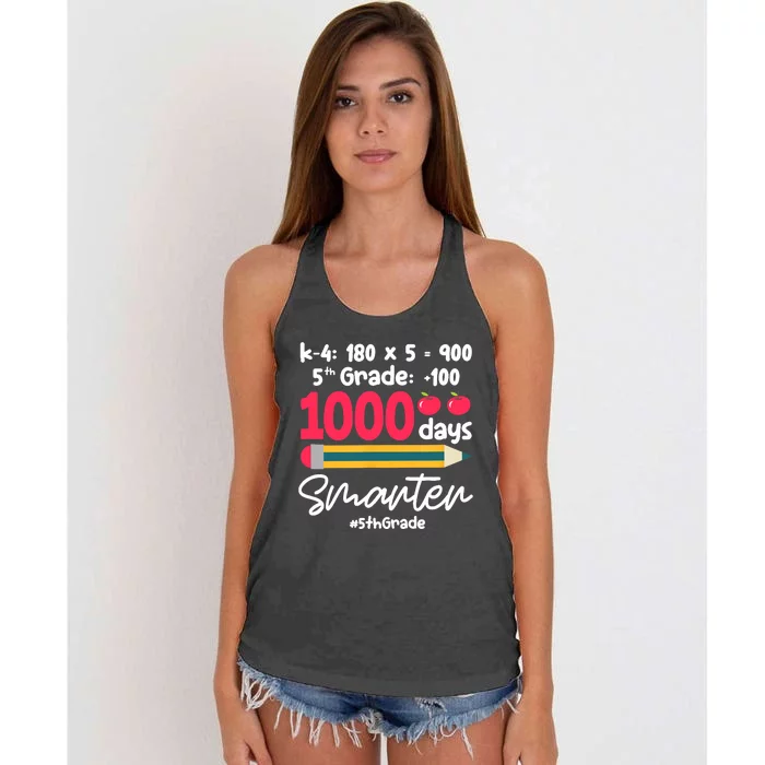 5th Grade 1000 Days Smarter Fifth Grade Student 1000th Day Women's Knotted Racerback Tank