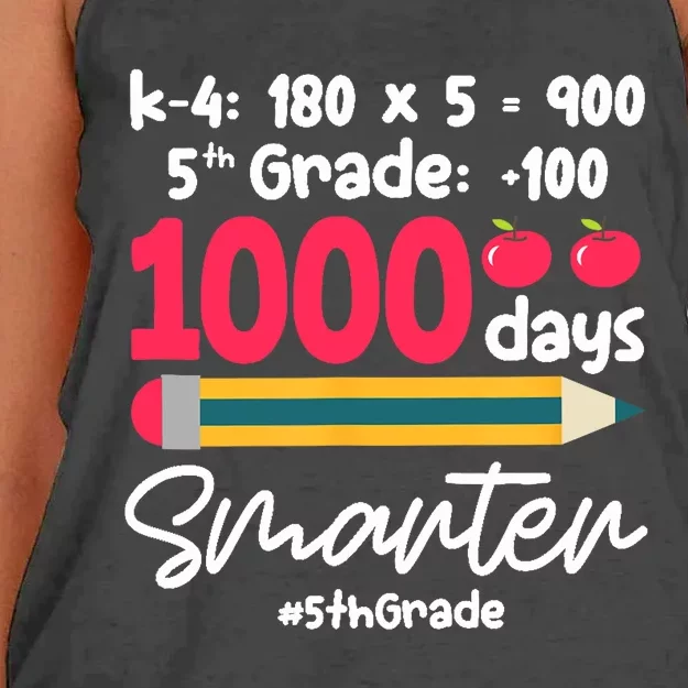 5th Grade 1000 Days Smarter Fifth Grade Student 1000th Day Women's Knotted Racerback Tank