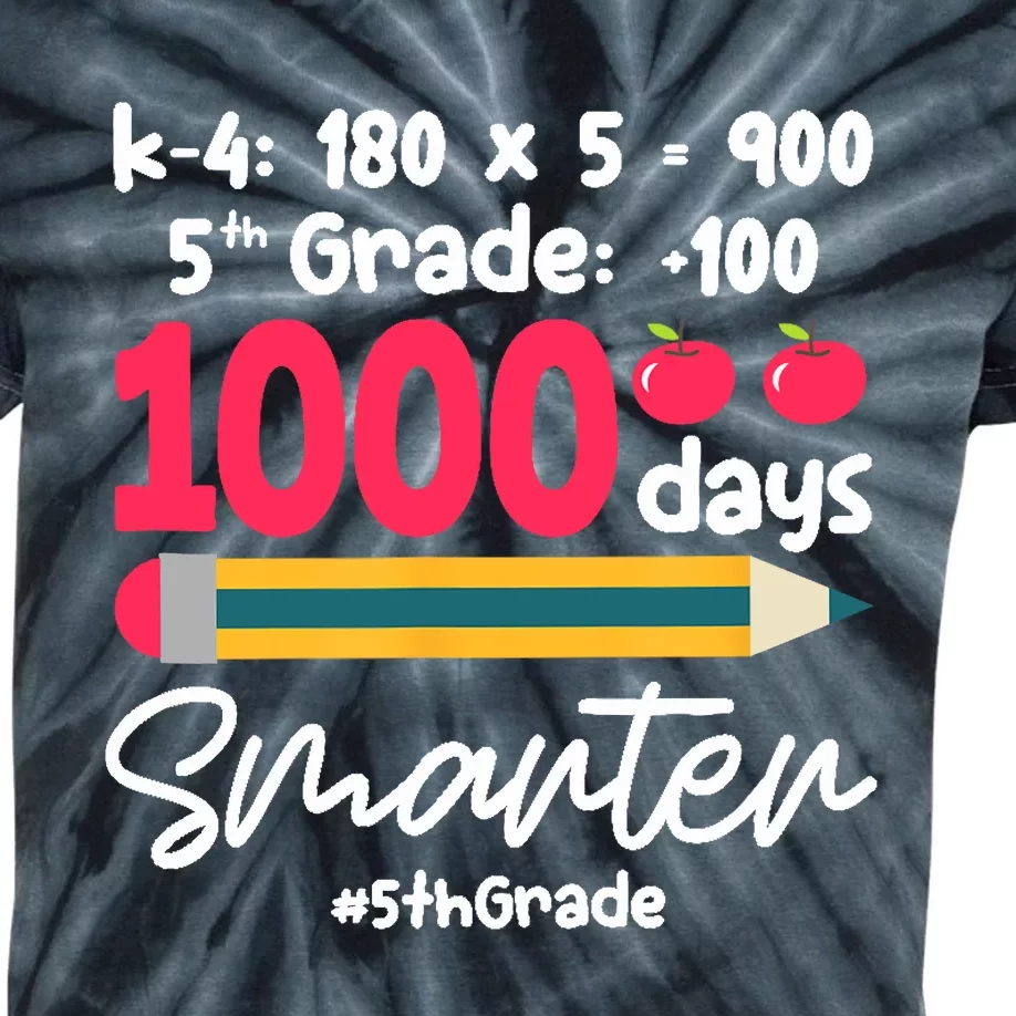 5th Grade 1000 Days Smarter Fifth Grade Student 1000th Day Kids Tie-Dye T-Shirt