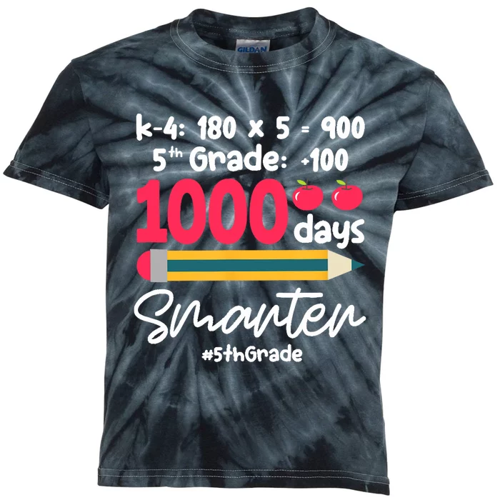 5th Grade 1000 Days Smarter Fifth Grade Student 1000th Day Kids Tie-Dye T-Shirt