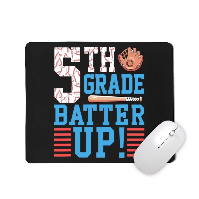 5th Grade Back To School 5th Grade Batter Up Baseball Mousepad