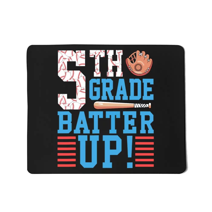 5th Grade Back To School 5th Grade Batter Up Baseball Mousepad