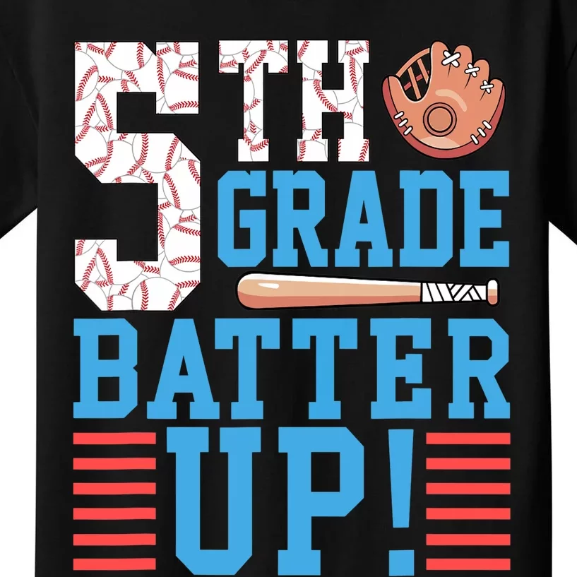 5th Grade Back To School 5th Grade Batter Up Baseball Kids T-Shirt