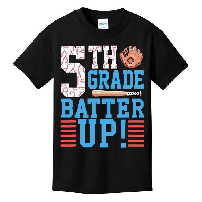 5th Grade Back To School 5th Grade Batter Up Baseball Kids T-Shirt