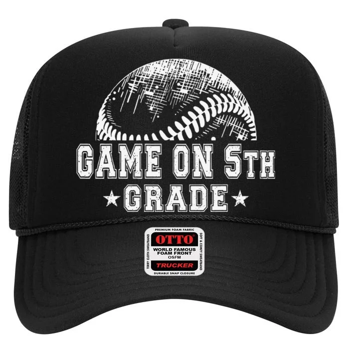 5th Grade Baseball Lovers High Crown Mesh Trucker Hat