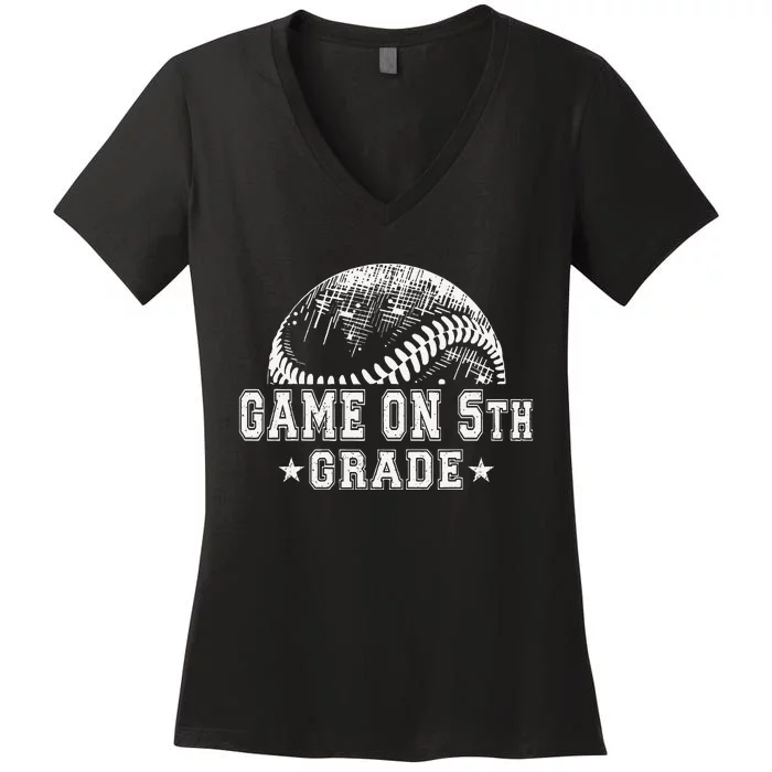 5th Grade Baseball Lovers Women's V-Neck T-Shirt