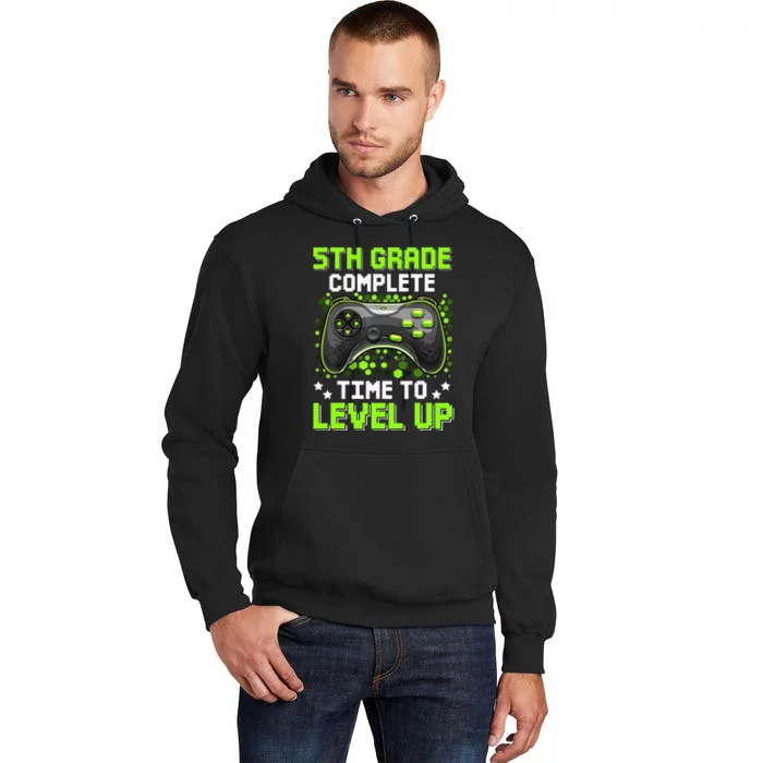 5th Grade Complete Time To Level Up Gaming Graduation Tall Hoodie