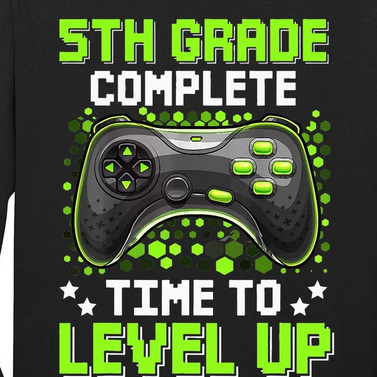 5th Grade Complete Time To Level Up Gaming Graduation Tall Long Sleeve T-Shirt