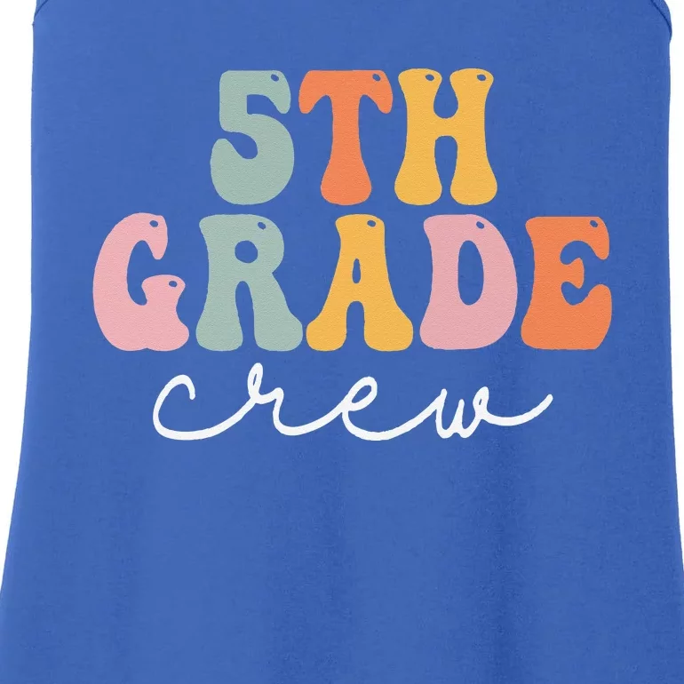 5th Grade Crew Retro Groovy Women Happy First Day Of School Ladies Essential Tank