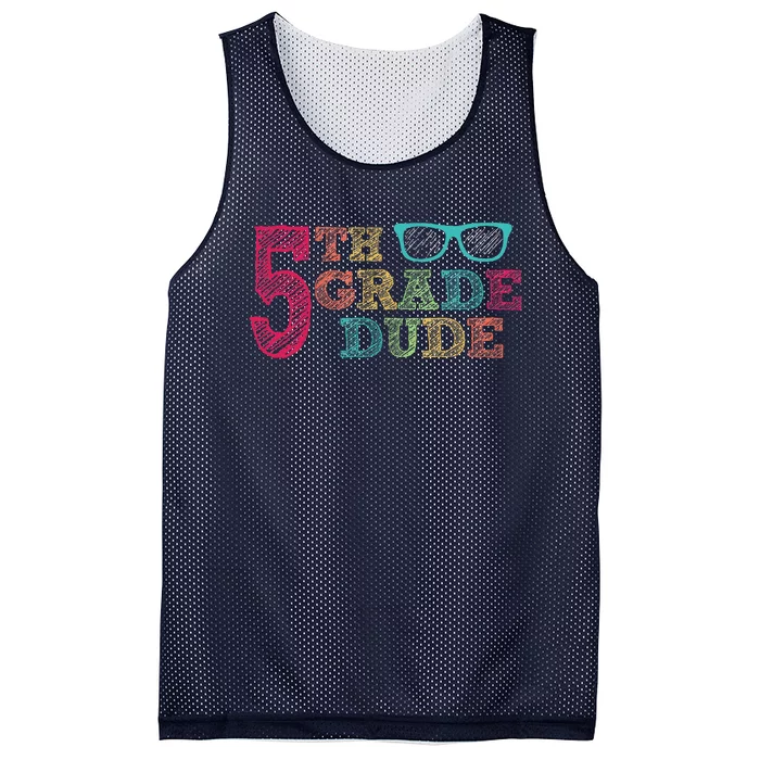 5th Grade Dude Funny First Day Of School Students Mesh Reversible Basketball Jersey Tank