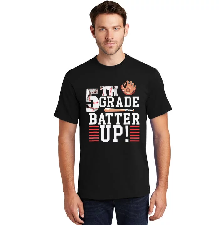 5th Grade First Day of School 5th Grade Batter Up Baseball Tall T-Shirt