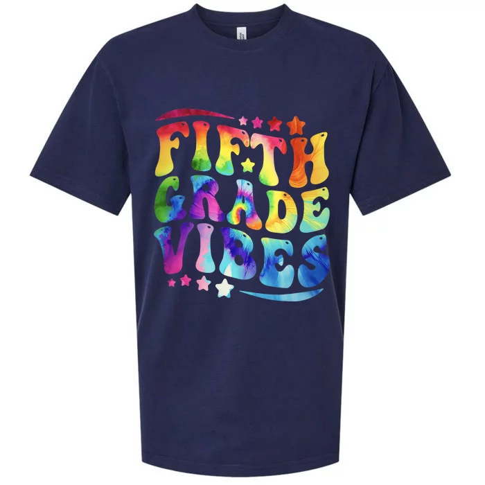 5th Grade First Day Back To Schoo Tie Dye Fifth Grade Vibes Sueded Cloud Jersey T-Shirt