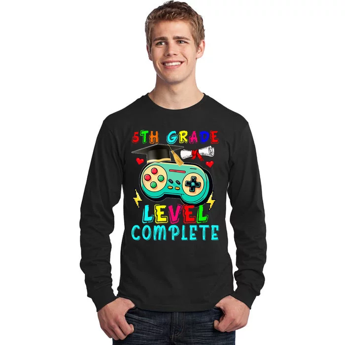 5th Grade Level Complete Cute Game Controller Gamer Graduate Tall Long Sleeve T-Shirt