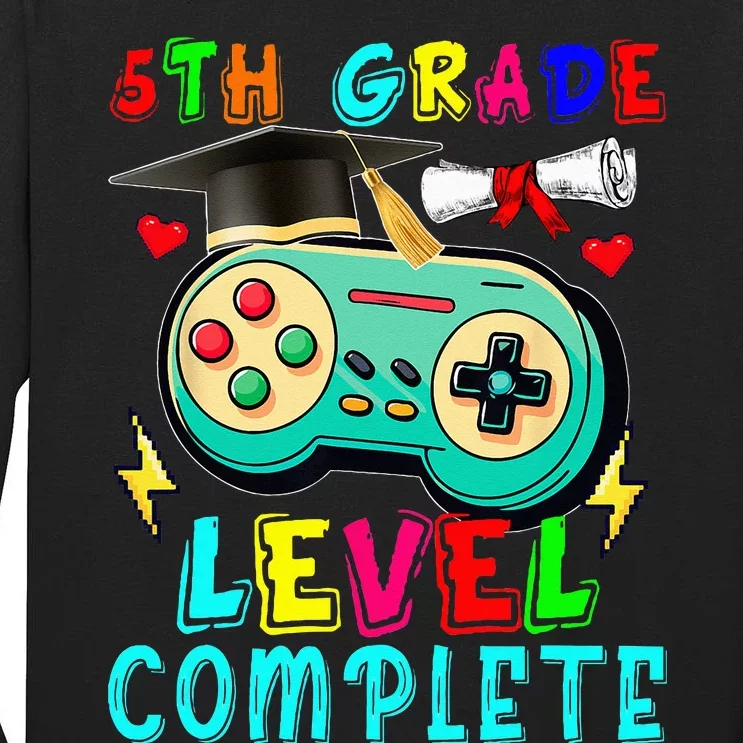 5th Grade Level Complete Cute Game Controller Gamer Graduate Tall Long Sleeve T-Shirt