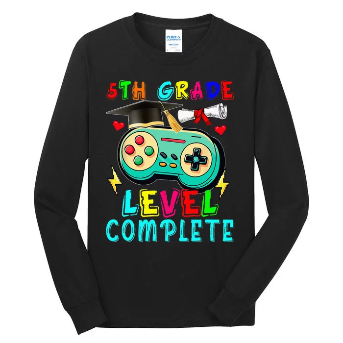 5th Grade Level Complete Cute Game Controller Gamer Graduate Tall Long Sleeve T-Shirt