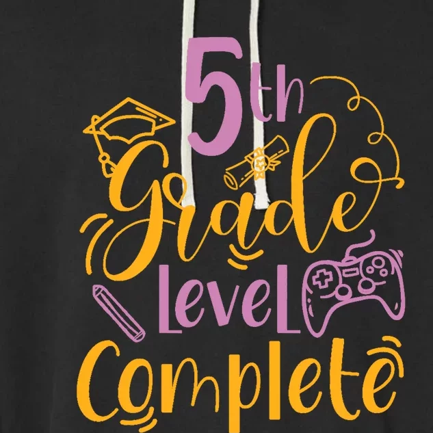 5th Grade Level Complete Fifth Grader School Graduation Garment-Dyed Fleece Hoodie