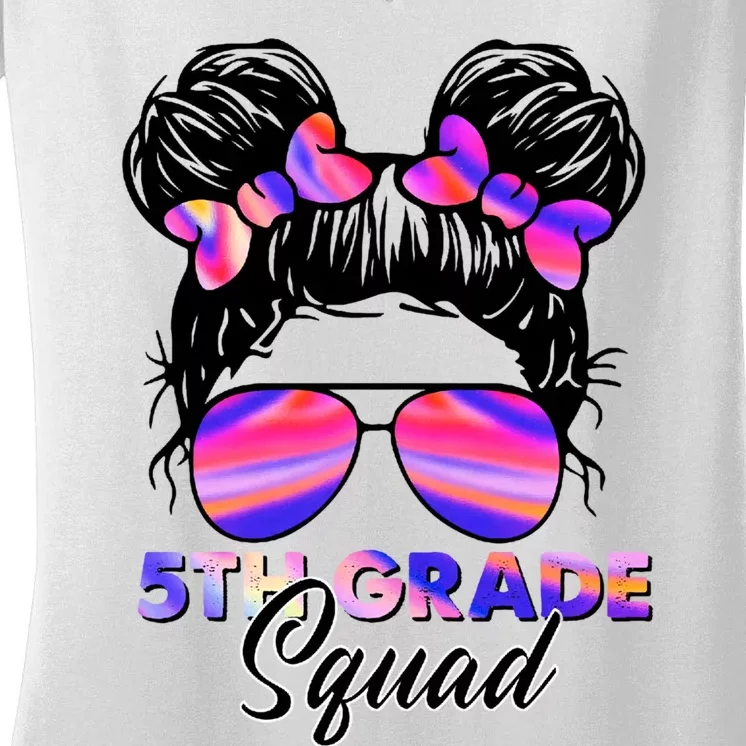 5th Grade Little Miss Back To School Fifth Grade Women's V-Neck T-Shirt