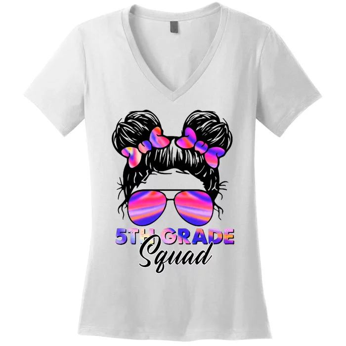 5th Grade Little Miss Back To School Fifth Grade Women's V-Neck T-Shirt