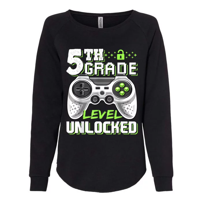 5th Grade Level Unlocked Video Game Back To School Boy Womens California Wash Sweatshirt