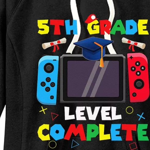 5th Grade Level Complete Graduation Class Of 2024 Boy Gamer Women's Fleece Hoodie