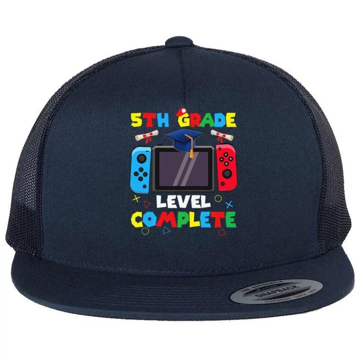 5th Grade Level Complete Graduation Class Of 2024 Boy Gamer Flat Bill Trucker Hat