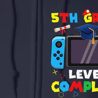 5th Grade Level Complete Graduation Class Of 2024 Boy Gamer Full Zip Hoodie