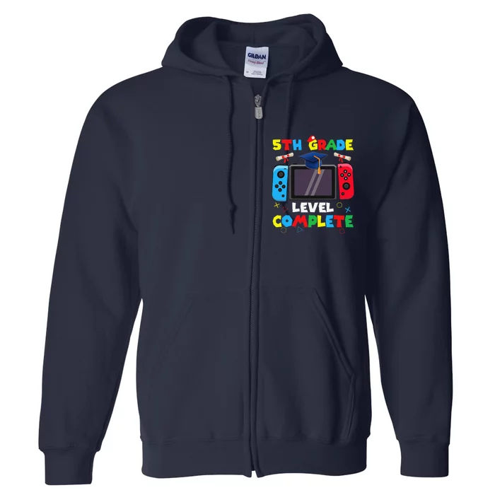 5th Grade Level Complete Graduation Class Of 2024 Boy Gamer Full Zip Hoodie