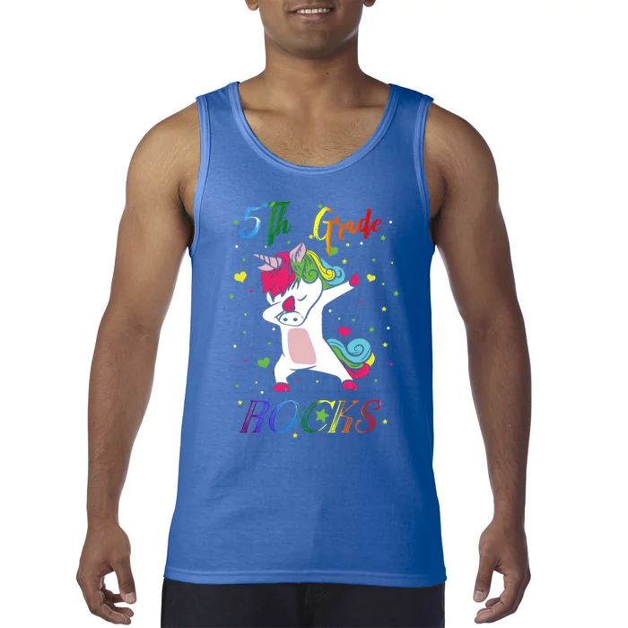 5Th Grade Rocks Dabbing Unicorn Back To School Cute Gift Tank Top