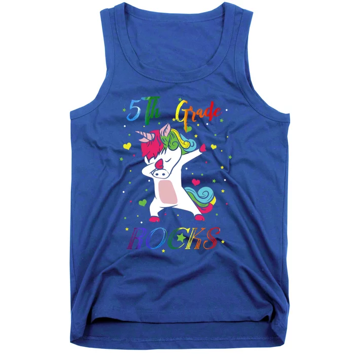 5Th Grade Rocks Dabbing Unicorn Back To School Cute Gift Tank Top