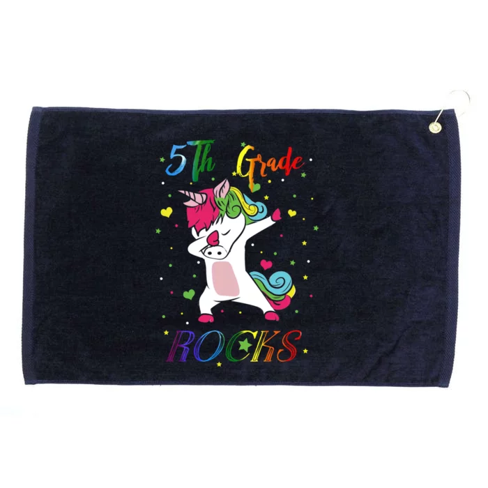 5Th Grade Rocks Dabbing Unicorn Back To School Cute Gift Grommeted Golf Towel