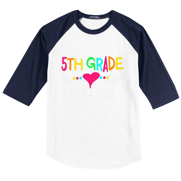 5th Grade Squad Fifth Teacher Student Team Back To School Gift Baseball Sleeve Shirt