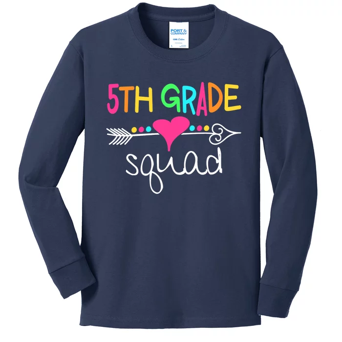 5th Grade Squad Fifth Teacher Student Team Back To School Kids Long Sleeve Shirt