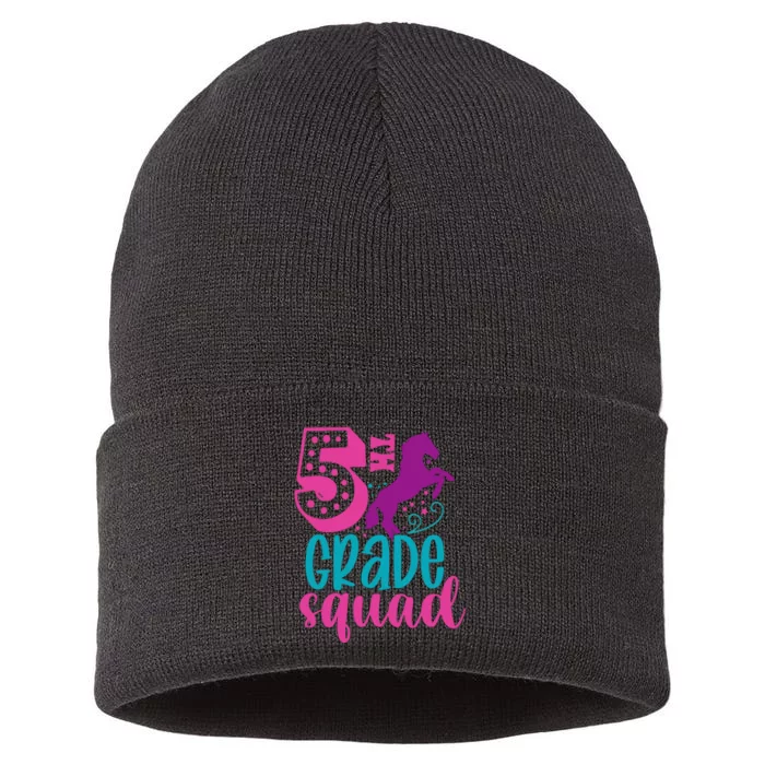 5th Grade Squad Back To School Teacher Fifth Grade Gift Sustainable Knit Beanie